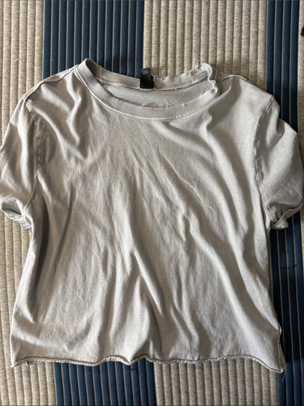 Light Gray Cropped Crewneck Tee